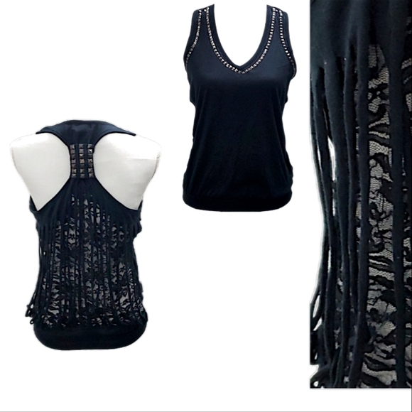 Hot topic black lace cutout tank top - Picture 4 of 10